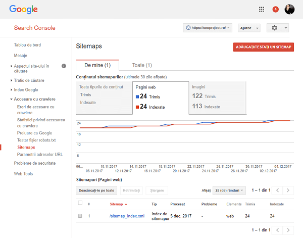 sitemap search console
